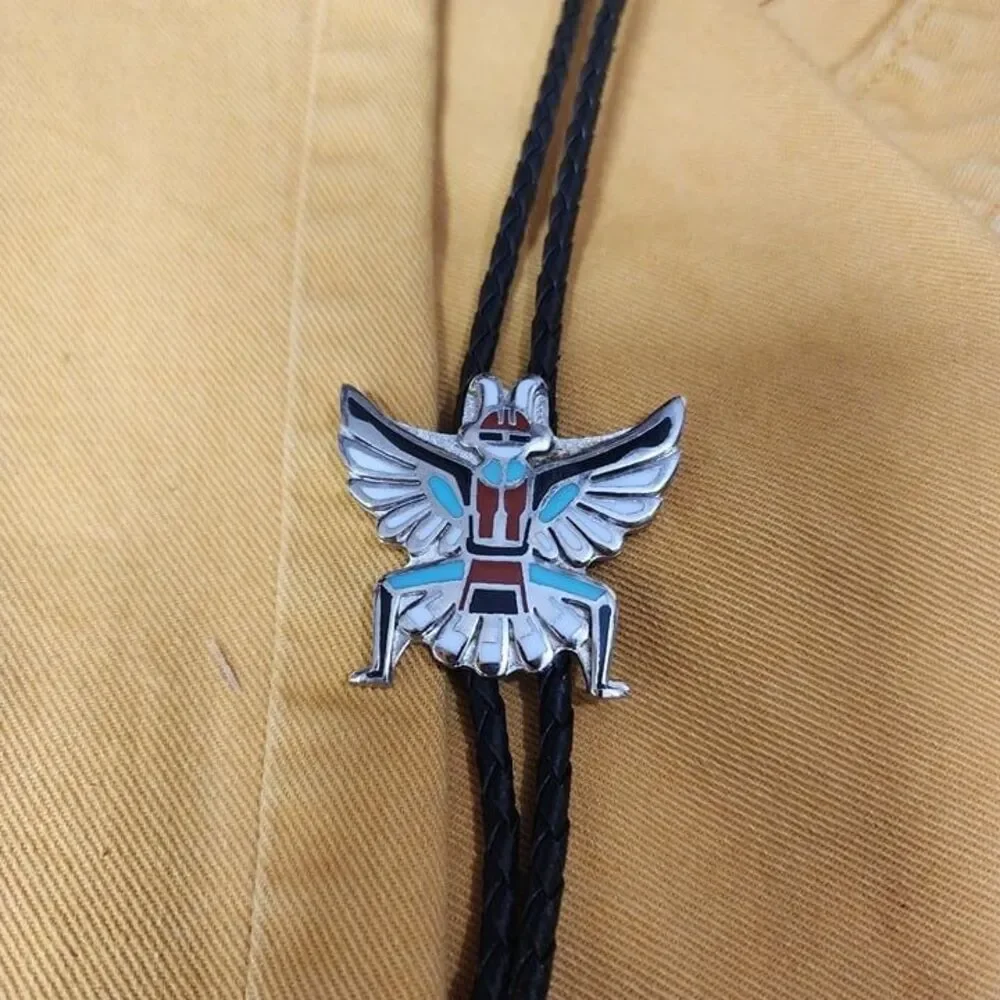 Vtg Silvertone Kachina Bolo Leather Tie